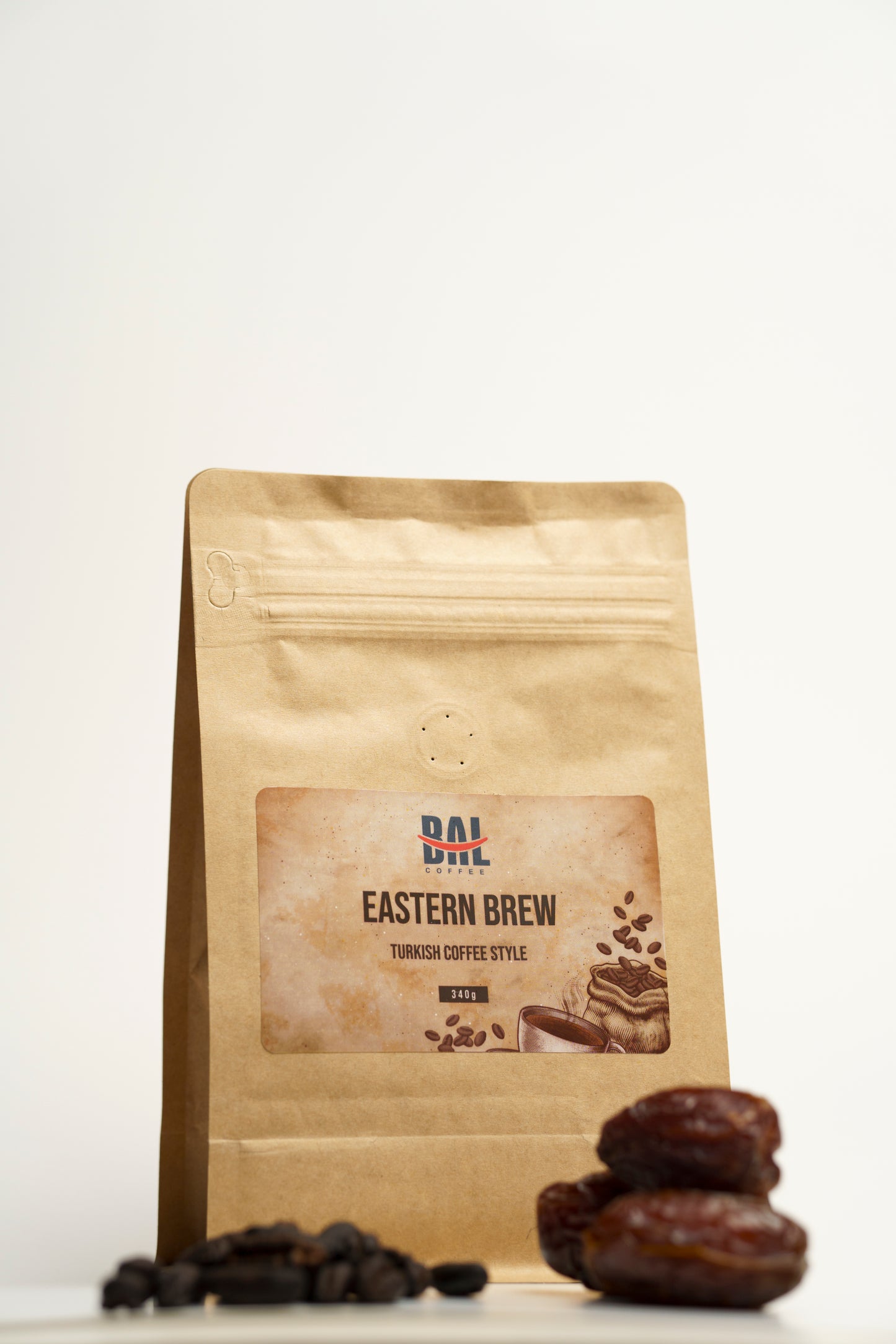 BAL Coffee's Eastern Brew Roasted Date Seed Brew: A Smooth, Acid-Free Coffee Alternative Rich in Prebiotics & Antioxidants, 12oz